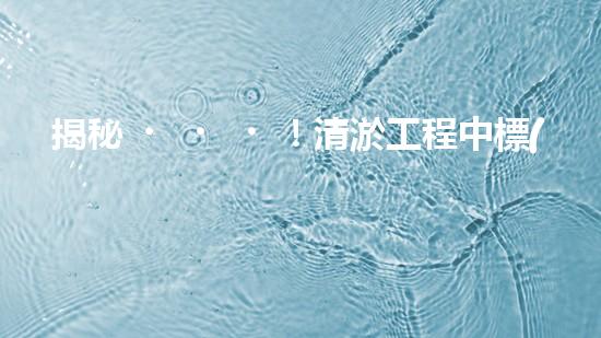 揭秘！清淤工程中標(biāo)公告，背后隱藏著什么秘密？
